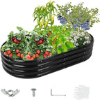 5X2.7X1 FT Oval Galvanized Metal Garden Raised Bed/Plant Box - Image 9