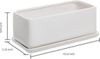 MyGift 10 Inch Modern Unglazed White Ceramic Indoor Plant Pot - Image 6