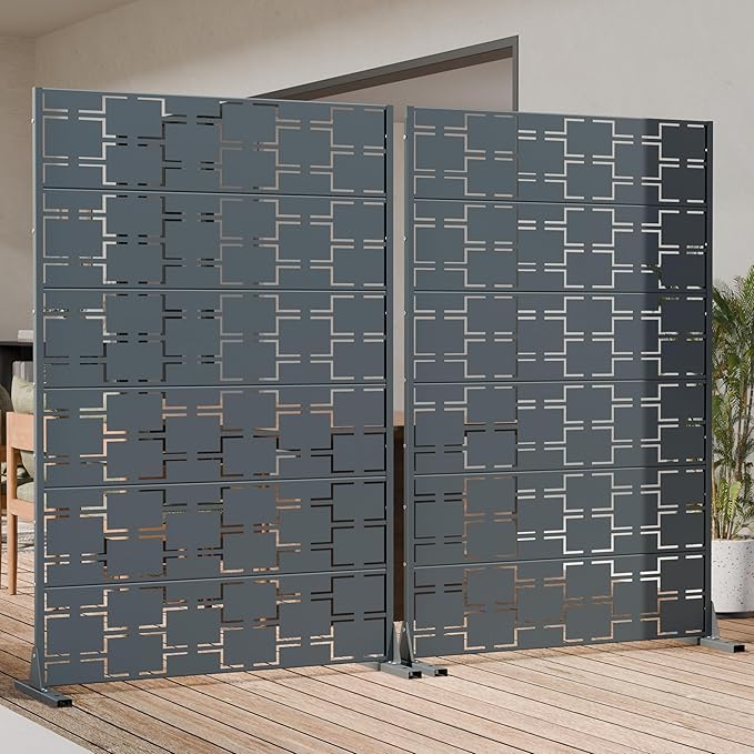 Casaphoria Metal Privacy Screen Outdoor, Darkgray-Square - Image 8