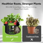 BN-LINK 5-Pack 10 Gallon Grow Bags, Heavy Duty Aeration Fabric Pots - Image 5