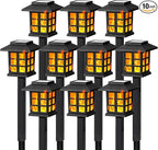GIGALUMI Solar Lights for Outside, 10 Pack Flickering Flame LED Solar Outdoor by GIGALUMI