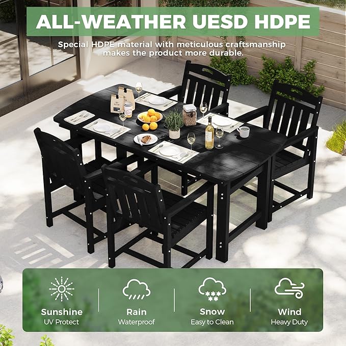 HDPE Outdoor Patio Dining Set - Image 3