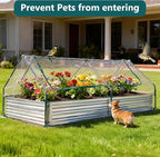 DUMOS Raised Garden Bed with Cover, Extra Large Metal Garden Bed Mini Greenhouse - Image 4
