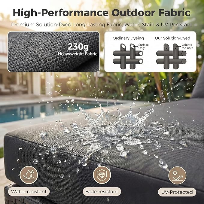 NICESOUL 11 Piece Modern Outdoor Furniture Sofa Set, Extra Large Size Wicker - Image 9