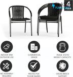 Flash Furniture Lila Modern Rattan Indoor/Outdoor Stackable Dining Chairs - Image 4
