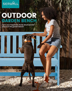 SERWALL Outdoor Bench, HDPE Outdoor Benches Weatherproof, 2-Person Garden Bench - Image 7