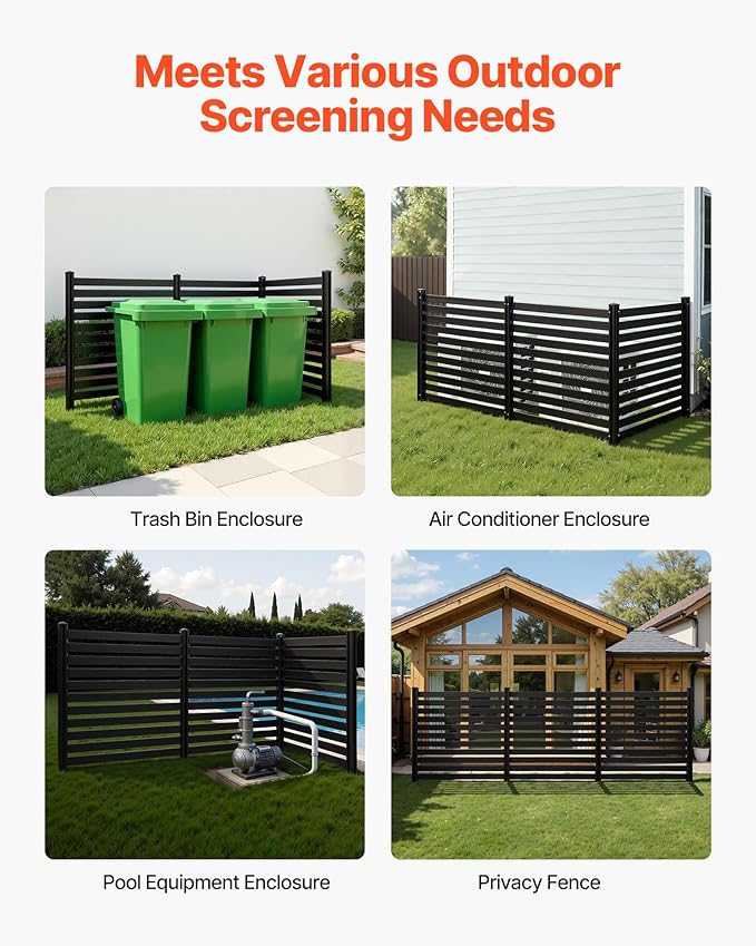 VEVOR 3 Panels Outdoor Privacy Screen, 50 x 48 in Air Conditioner Fence - Image 6