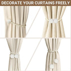 Hion Magnetic Curtain Tiebacks Beige 6 Pack, Curtain Tiebacks Buckles Holdbacks - Image 5