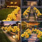 echosari 4 Pack Solar Lights Outdoor Waterproof, Sunflower Solar Stake Lights - Image 3