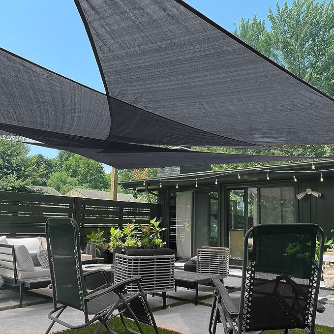 LOVE STORY Custom Size 7'x10'x12.2' Graphite Grey Sun Shade Sail Right Triangle by LOVESTORY