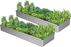 2PCS 10x3x1ft Galvanized Raised Garden Bed Kit, Galvanized Planter Raised by Easllre
