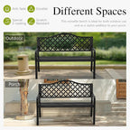 Sophia & William Outdoor Bench, 50 inches Metal Garden Bench, Cast Iron Park - Image 7