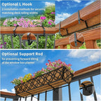 Y&M 30 inch Window Planter Box 4Pcs Iron Window Deck Railing Planter - Image 7