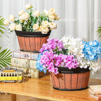 Layhit 6 Pcs Wall Hanging Planters Outdoor Pot Planter Wine Barrel Planter - Image 2