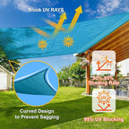 SUNLAX Sun Shade Sail 11' x 13' Turquoise Blue Rectangle Canopy Sail Shade - Image 4