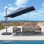 PURPLE LEAF Patio Umbrella 9' X 9' Rectangle Cantilever Umbrella Large Aluminum by Unknown