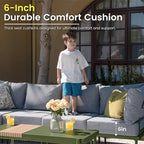 Sundale Outdoor 4 Pieces Patio Furniture Set, Metal Sectional Sofa Patio - Image 4