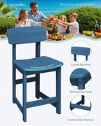 SERWALL 3-Piece Outdoor Counter Height Bar Set, HDPE Patio Bar Table - Image 4