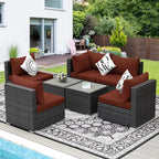 NICESOUL 7 Pieces Modern Luxury 29.3'' High Back Outdoor Furniture Sofa Set - Image 2