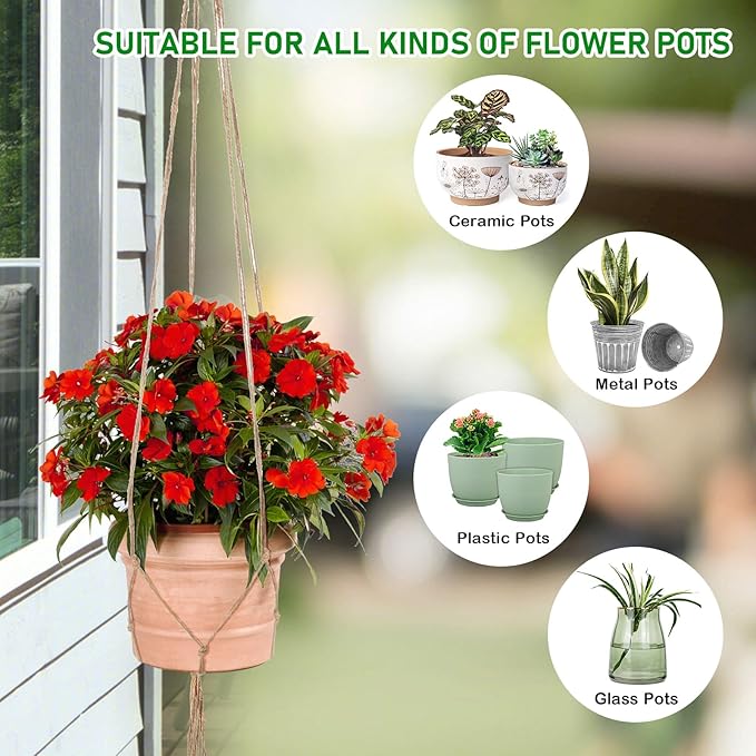 Plant Hanger, 10 Pieces 40'' Macrame Plant Hangers, Hanging Planters - Image 5