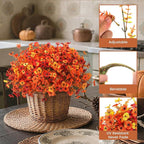Artificial Fall Flowers for Decoration Fake Flowers Outdoor Artificial Plants - Image 2
