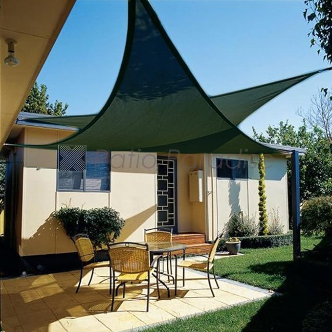 Patio Paradise 9' x 9' x 9' Sun Shade Sail Triangle Canopy Shade Cloth Fabric - Image 6