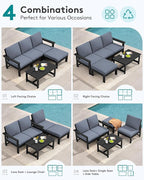 SERWALL Outdoor Sectional Sofa Set, 5-piece Outdoor Modula Couch Set - Image 5