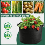 5 Pack 5 Gallon Grow Bags, Thickened Aeration Nonwoven Fabric Plant Pots - Image 7