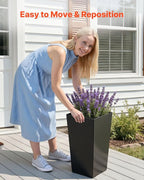 VEVOR Set of 2 Tall Planters for Outdoor Plants 22 inch, Modern Planters for - Image 4