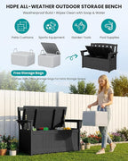 SERWALL HDPE Outdoor Storage Bench, All-Weather, UV-Resistant Deck Box - Image 8