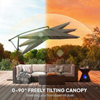 Outsunny 10 ft Offset Patio Umbrella - Image 4
