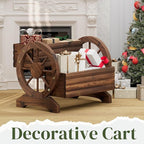 Wooden Wagon Planter Flower Cart - Image 7