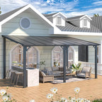 AECOJOY 16' x 10' Gazebo Outdoor Pergola, 10x16 Large Wall-Mounted Hardtop Lean - Image 4