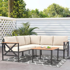 EROMMY 6 Pieces Patio Furniture Sets, Metal Outdoor Sectional Furniture L Shape - Image 6
