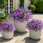 Artificial Flowers Faux Plants Outdoor Fake Flowers Spring Decor, 12 Bundles - Image 2