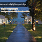 VCUTEKA Solar Lights Outdoor Metal Garden Stake Waterproof Crackle Glass Globe - Image 8