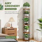 Bamworld Tall Plant Stand Indoor, Corner Plant Shelf - Image 3