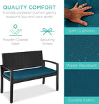Best Choice Products Outdoor Bench 2-Person Wicker Garden Patio Benches Seating - Image 3