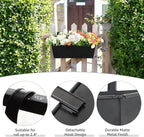 3 Pack Metal Railing Planters, 16 Inch Large Rectangular Hanging Flower Pots - Image 3