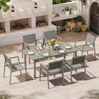 67" Rectangle HDPS Patio Dining Table, Aluminum Outdoor Patio Dining Table - Image 5