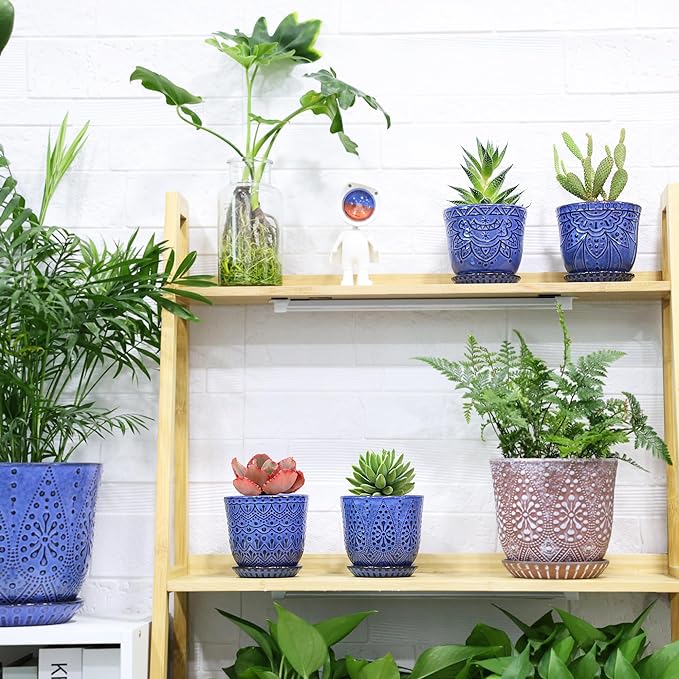Gepege Succulent Pots, 4 Inch Small Indoor Ceramic Planter Pot - Image 6