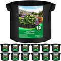 12-Pack 3 Gallon Thickened Non-Woven Grow Bags, Aeration Fabric Pots by JNYONG