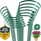 K-Brands 12 Pack Plant Support Stakes – Heavy-Duty Half Round Peony Support by K-BRANDS