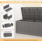 Outdoor Storage Box, Resin Deck Boxes Indoor and outdoor, Waterproof Storage - Image 6