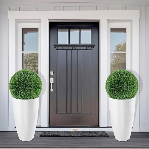 2 Packs 21 inch Tall Planter, Indoor Outdoor Round Planter - Image 2