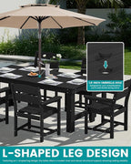 SERWALL Outdoor Dining Table Set, 67‘’ HDPE Patio Dining Set - Image 5