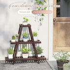 Plant Stand For Indoor Outdoor Tiered Plant Shelf 3 Tier 8 Potted Bamboo Flower - Image 2