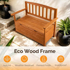 VINGLI Outdoor Storage Bench, Large Wood Deck Box - Image 5
