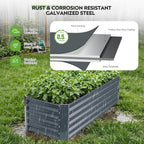ZORMY 6×2×1.4ft Galvanized Raised Garden Bed Kit, Metal Planter Boxes Outdoor - Image 7