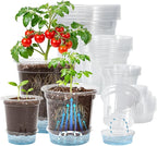 18 Pack 6.5/5/4 Inch Clear Self Watering Plant Pots by Bluepro